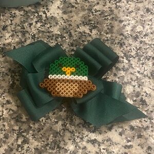 NWOT HANDMADE perler duck hairbow